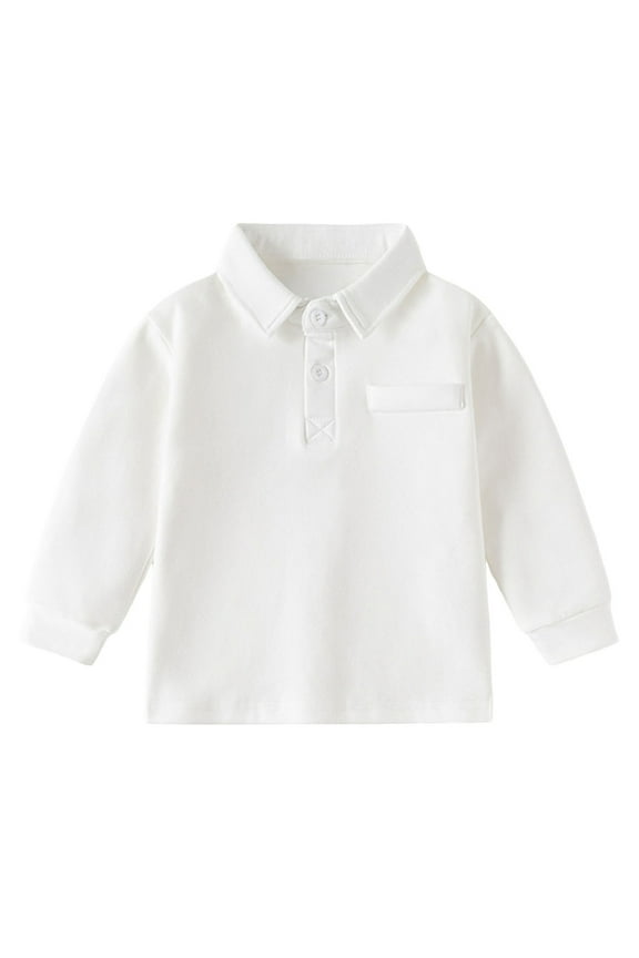 Toddler Boys Polo Shirt Long Sleeve Casual Solid T-Shirt Undershirt Versatile Polos