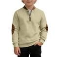 thumbnail image 1 of Hienoo Toddler Boys Quarter Zip Pullover Sweatshirt Spring Fall Long Sleeve Sweatshirts, Sizes 4-5, 1 of 3