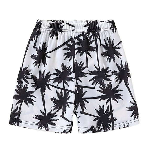 Hienoo Toddler Boys Quick Dry Board Shorts Coconut Tree Print Beach Swimwear Swim Trunks