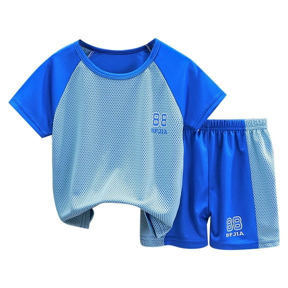Hienoo Toddler Boys Quick Drying Sports Outfits Summer Short Sleeve T Shirt Shorts Set