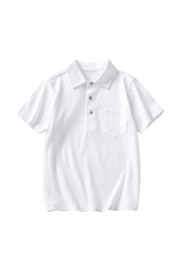 Toddler Boys Short Sleeve Polo Shirt Solid Summer Casual T-Shirt Unisex Undershirt