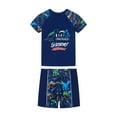 thumbnail image 1 of Hienoo Toddler Boys Swimsuit Dinosaur Print Short Sleeved Rash Guard Shorts Bathing Suit Quick Dry Swimwear, 1 of 8