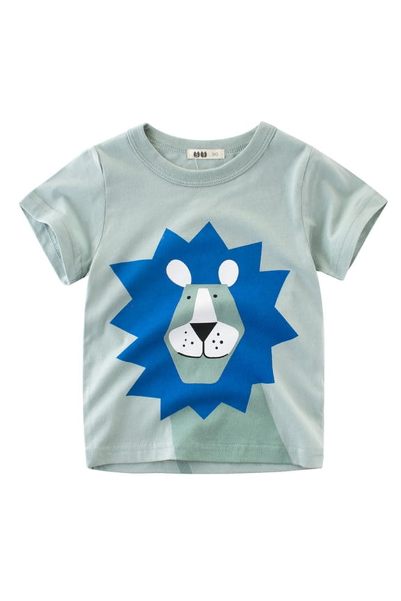 Hiijoy Toddler Boys Graphic T-Shirt Cartoon Animal Print Short Sleeve T Shirt, Sizes 1-7