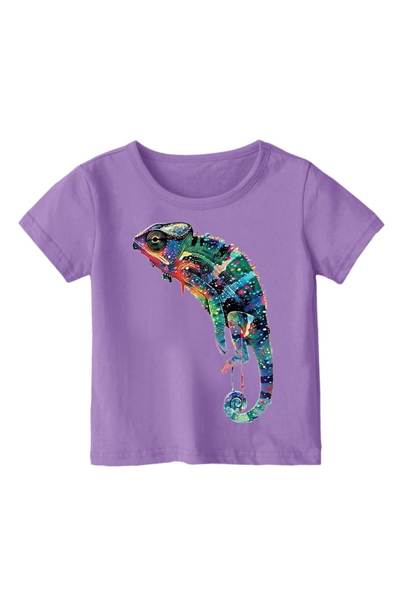 Toddler Boys Tshirt Lizard Print Short Sleeve T Shirt Summer Casual T Shirt
