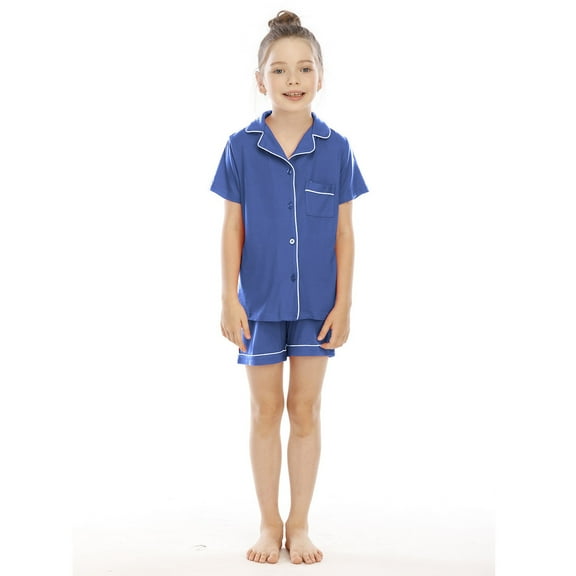 Hienoo Toddler Girl's Sleep Shirt and Lounge Shorts Pajamas Sleepwear Set, 2-Piece, Sizes 4-5T