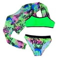 thumbnail image 1 of Hienoo Toddler Girls 3 Piece Swimsuit Bikini Set with Long Sleeve Rash Guard Bathing Suit, 1 of 3