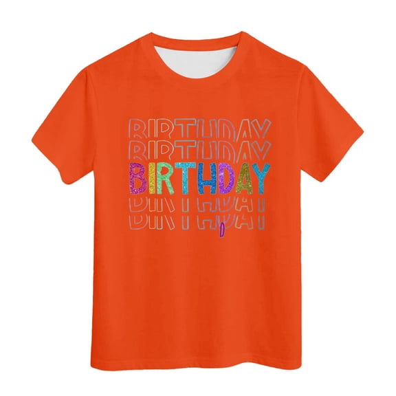 Hienoo Toddler Girls Birthday T-Shirt Letter Print Short Sleeve T Shirt Summer Casual Tee