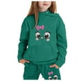 thumbnail image 1 of Hienoo Toddler Girls Casual Outfits Cartoon Cat Print Hoodie and Sweatpants Sweatsuit, 1 of 3