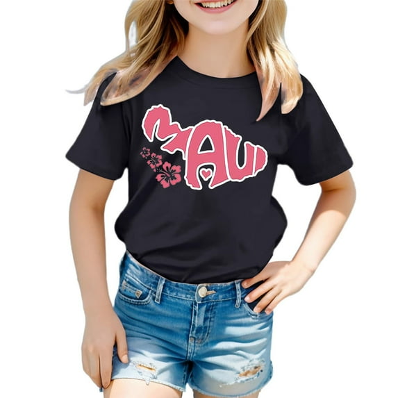 Hienoo Toddler Girls Graphic T Shirt Short Sleeve Crew Neck Tshirt Casual Loose T-Shirt