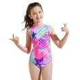 thumbnail image 1 of Hienoo Toddler Girls One-Piece Swimsuit Professional Training Swimwear Kids Bathing Suit, 1 of 6