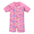 thumbnail image 1 of Hienoo Toddler Girls One-Piece Swimsuit Quick Drying Zipper Rash Guard Bathing Suit Swimwear, 1 of 7