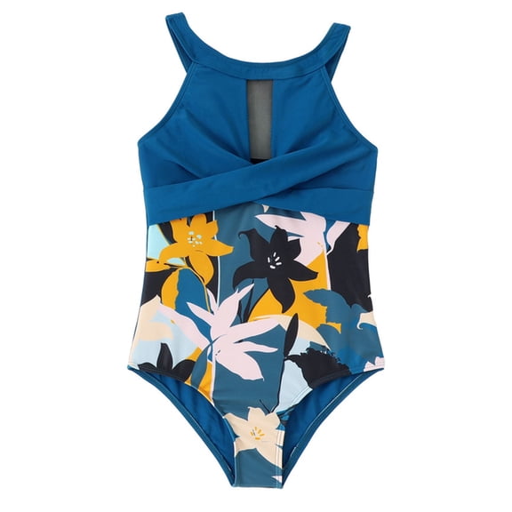 Hienoo Toddler Girls One-Piece Swimsuit Sleeveless Quick Dry Swimwear Bathing Suit for Kid