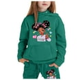 thumbnail image 1 of Hienoo Toddler Girls Outfits Cartoon Character Hoodie Jogger Pants Suit Casual Sweatsuit, 1 of 3