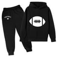 thumbnail image 1 of Hienoo Toddler Girls Outfits Rugby Print Pullover Hoodie Sweatpants 2Pcs Set, Size 3-14, 1 of 3