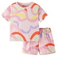 thumbnail image 1 of Hienoo Toddler Girls Outfits Summer Casual Short Sleeve T-Shirt Shorts Set, Sizes 3-12, 1 of 8