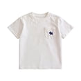thumbnail image 1 of Hienoo Toddler Girls Short Sleeve Pocket T-Shirt Summer Casual Crew Neck Everyday T Shirt, 1 of 3