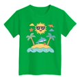 thumbnail image 1 of Hienoo Toddler Girls Short Sleeve T-Shirt Island Print Beach Holiday T Shirt, Sizes 12M-9T, 1 of 3