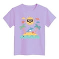 thumbnail image 1 of Hienoo Toddler Girls Short Sleeve T-Shirt Island Print Beach Holiday T Shirt, Sizes 12M-9T, 1 of 3