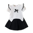 thumbnail image 1 of Hienoo Toddler Girls Skirt Set Ruffle Short Sleeve T-Shirt Pleated Skirt Outfits, Sizes 2-3T, 1 of 7