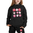 thumbnail image 1 of Hienoo Toddler Girls Sweatsuit Hearts Print Pullover Hoodie and Jogger Pants 2Pcs Outfits, 1 of 6