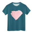 thumbnail image 1 of Hienoo Toddler Girls T-Shirt Heart Print Short Sleeve T Shirt Casual Sports Tee Shirt, 1 of 6