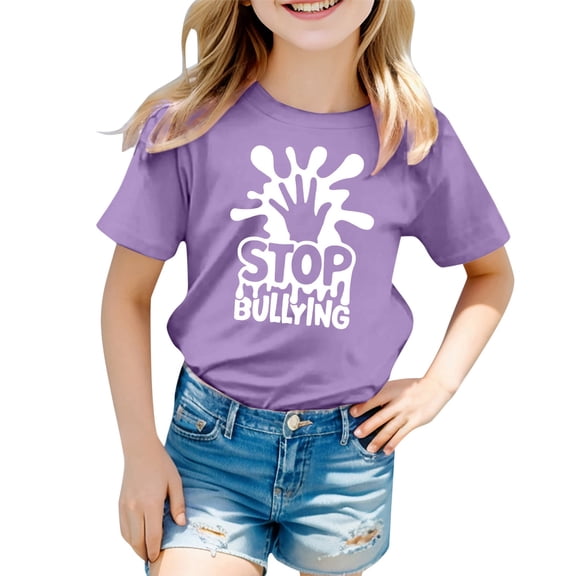 Hienoo Toddler Girls T Shirt Short Sleeved Casual Graphic Tee Kids Summer Breathable T-Shirt