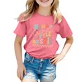 thumbnail image 1 of Hienoo Toddler Girls Tee Shirt Letter Print Short Sleeve T-Shirt Round Neck Casual T Shirt, 1 of 3
