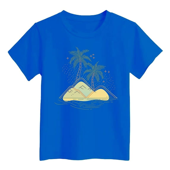 Hienoo Toddler Girls Tshirt Short Sleeve Graphic Tee Summer Vacation T-Shirt, Sizes 12M-9T