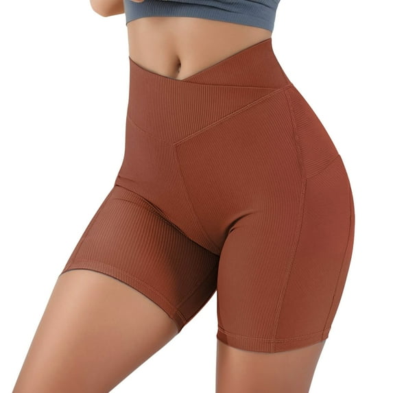 Hienoo Women's Biker Shorts Breathable Workout Fitness Gym Shorts with Pockets, Sizes S-XL