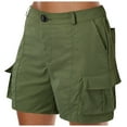 thumbnail image 1 of Hienoo Women's Cargo Shorts Solid Color Mid Rise Relaxed Boyfriend Shorts, Sizes S-XXL, 1 of 8