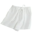 thumbnail image 1 of Hienoo Women's Cotton Linen Shorts Comfortable Casual Beach Lounge Shorts, Sizes M-XL, 1 of 3