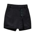 thumbnail image 1 of Hienoo Women's Cotton Linen Side Split Shorts Lightweight Summer Skorts, Sizes M-3XL, 1 of 3
