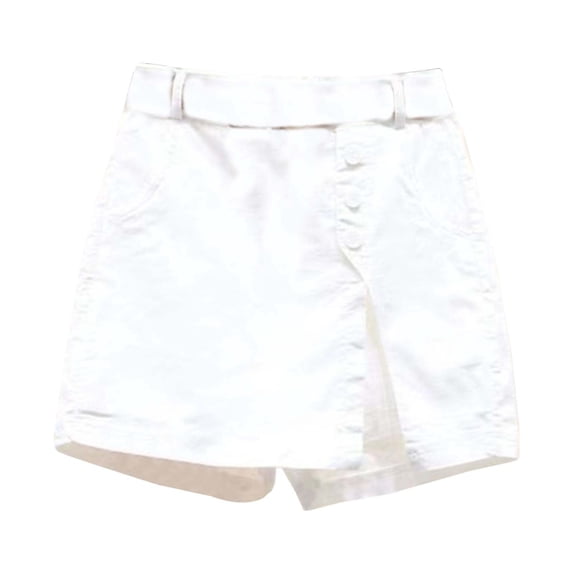 Hienoo Women's Cotton Linen Side Split Shorts Lightweight Summer Skorts, Sizes M-3XL