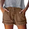thumbnail image 1 of Hienoo Women's Denim Shorts Elastic Waist Drawstring Casual Jean Shorts, Sizes XS-XXXL, 1 of 4