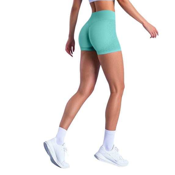 Hienoo Women's High Rise Athletic Shorts Stretch Seamless Workout Gym Shorts, Sizes XS-XL