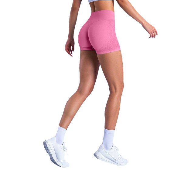 Hienoo Women's High Rise Athletic Shorts Stretch Seamless Workout Gym Shorts, Sizes XS-XL