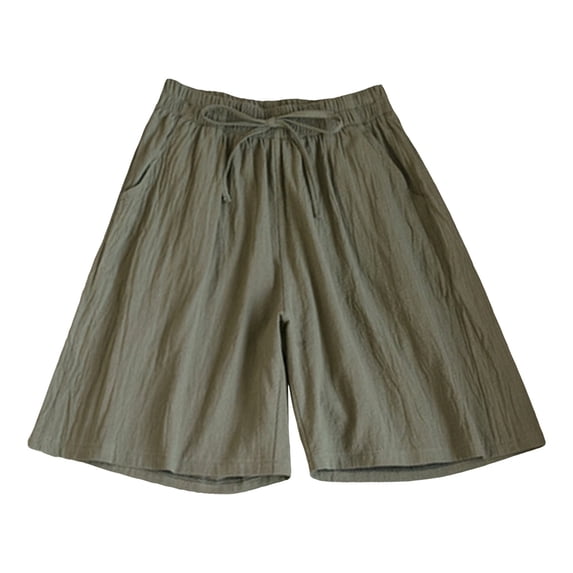 Hienoo Women's High Rise Bermuda Shorts Solid Color Breathable Casual Shorts, Sizes M-3XL