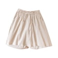 thumbnail image 1 of Hienoo Women's High Rise Bermuda Shorts Solid Color Breathable Casual Shorts, Sizes M-3XL, 1 of 3