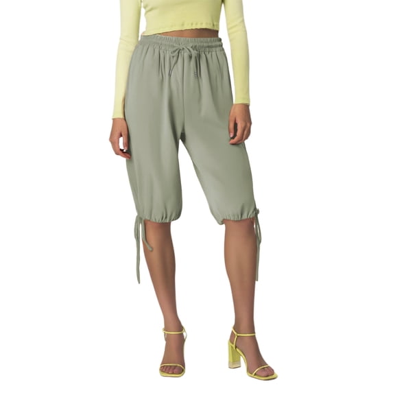 Hienoo Women's Linen Bermuda Shorts High Waist Drawstring Shorts with Pockets, Sizes S-3XL