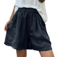 thumbnail image 1 of Hienoo Women's Linen Vintage Casual Shorts Solid High Waist Loose Fit Shorts, Sizes M-3XL, 1 of 4