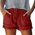 thumbnail image 1 of Hienoo Women's Plus Size Denim Shorts Elastic Waist Drawstring Casual Jean Shorts, Sizes XS-XXXL, 1 of 4