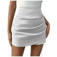 thumbnail image 1 of Hienoo Women's Ruched Wrap Skort High Waist Casual Work Shorts, Sizes S-XL, 1 of 4