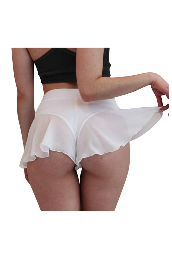 Women's Ruffled Mini Shorts High Rise Fitness Workout Shorts, Sizes S-3XL