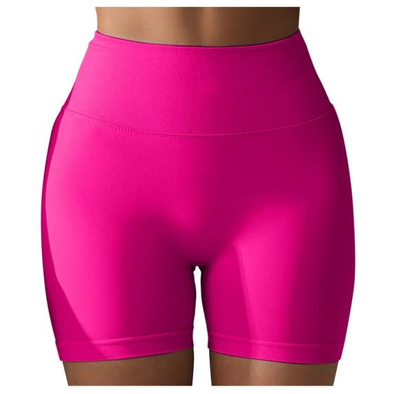 Hienoo Women's Seamless Yoga Shorts Comfy Workout Running Gym Shorts, Sizes S-L