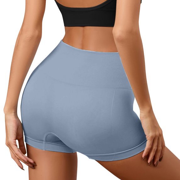 Hienoo Women's Seamless Yoga Shorts High Waisted Body Shaping Workout Shorts, Sizes XS-XXL