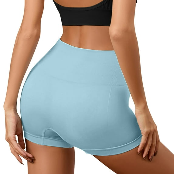 Hienoo Women's Seamless Yoga Shorts High Waisted Body Shaping Workout Shorts, Sizes XS-XXL
