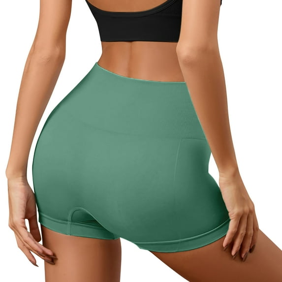 Hienoo Women's Seamless Yoga Shorts High Waisted Body Shaping Workout Shorts, Sizes XS-XXL