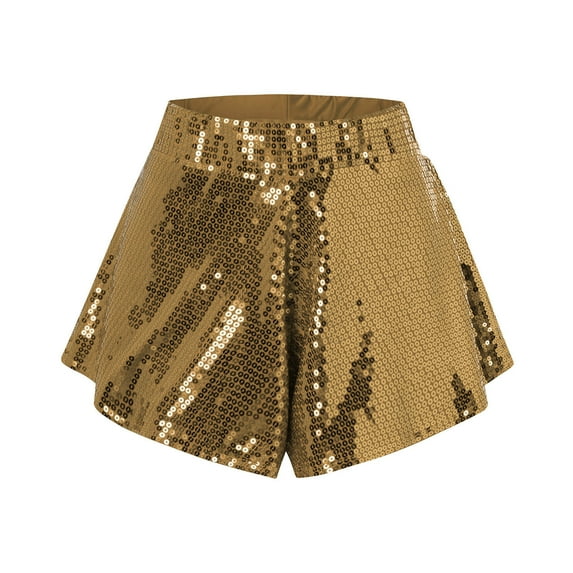 Hienoo Women's Sparkly Sequins High Waist Shorts for Stage Performance Dancing, Sizes S-XL