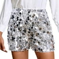 thumbnail image 1 of Hienoo Women's Sparkly Sequins Shorts High Rise Pull On Glitter Shorts, Sizes S-XL, 1 of 5