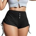 thumbnail image 1 of Hienoo Women's Summer Drawstring Sexy Shorts Solid High Rise Casual Shorts, Sizes S-XL, 1 of 5